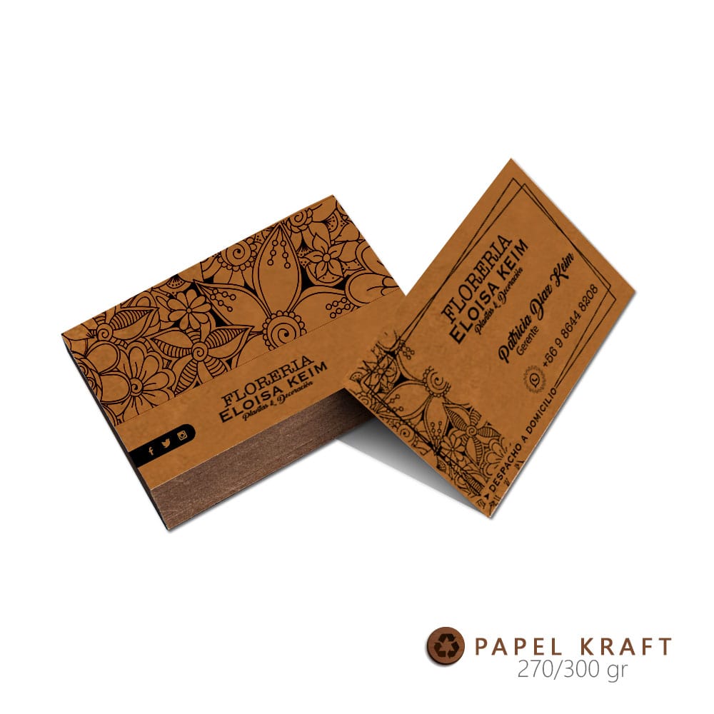 Tarjetas de visita papel Kraft, Tarjetas ecológicas